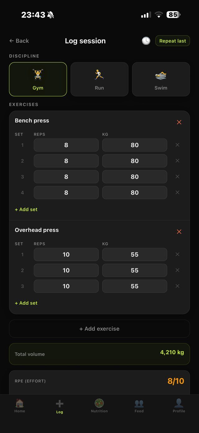 Strand nutrition tracking